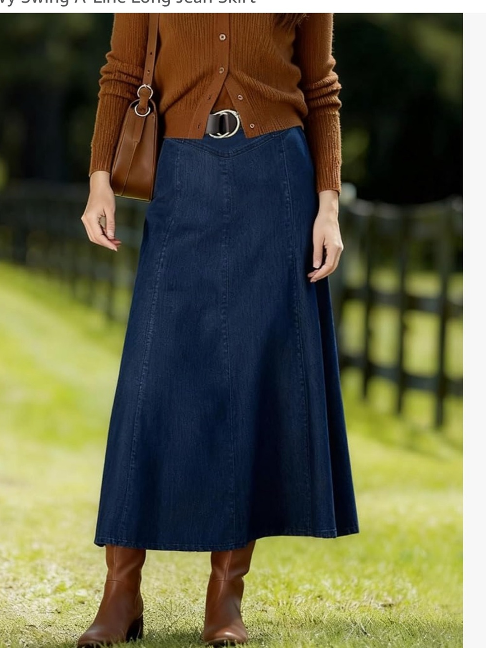 NWT Flamingals Denim Midi Skirt